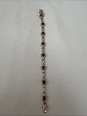 Gold-Tone Bracelet  silver 925 with china  Gemstone tennis bracelet 8 in